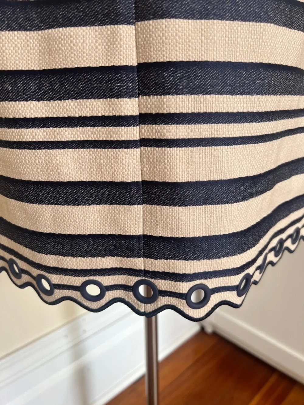J. Crew Nautical Stripe Scalloped Hem Shift Dress Size 10